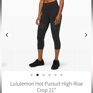 Lululemon Hot Pursuit High Crop 21”